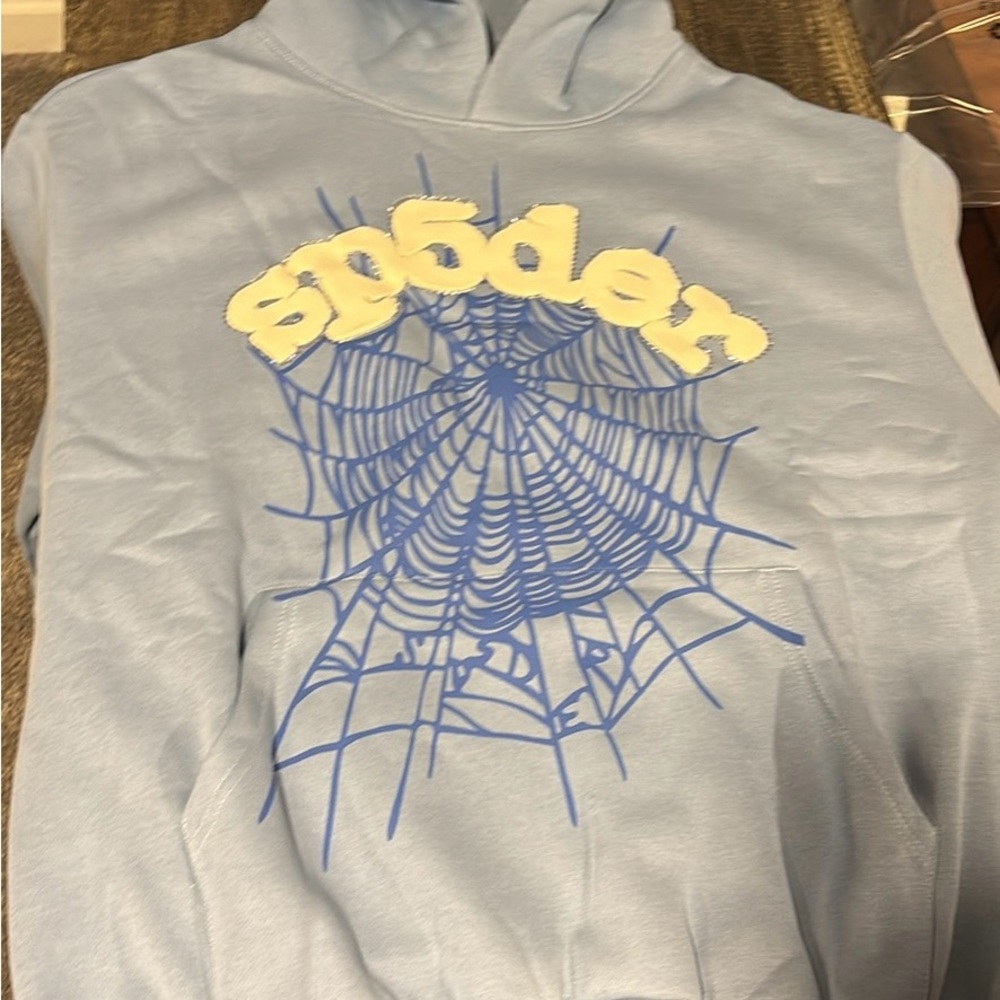 Blue Spider Hoodie Size Large